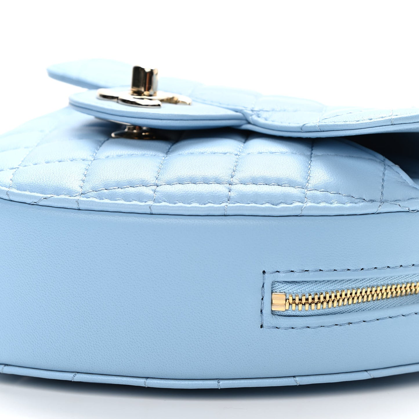 Lambskin Quilted CC In Love Heart Bag Light Blue