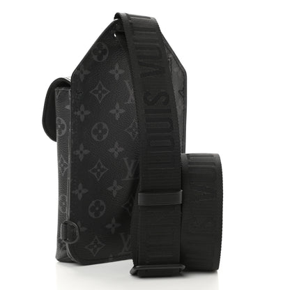 Louis Vuitton Monogram Eclipse Saumur Slingbag Black 3 of 9