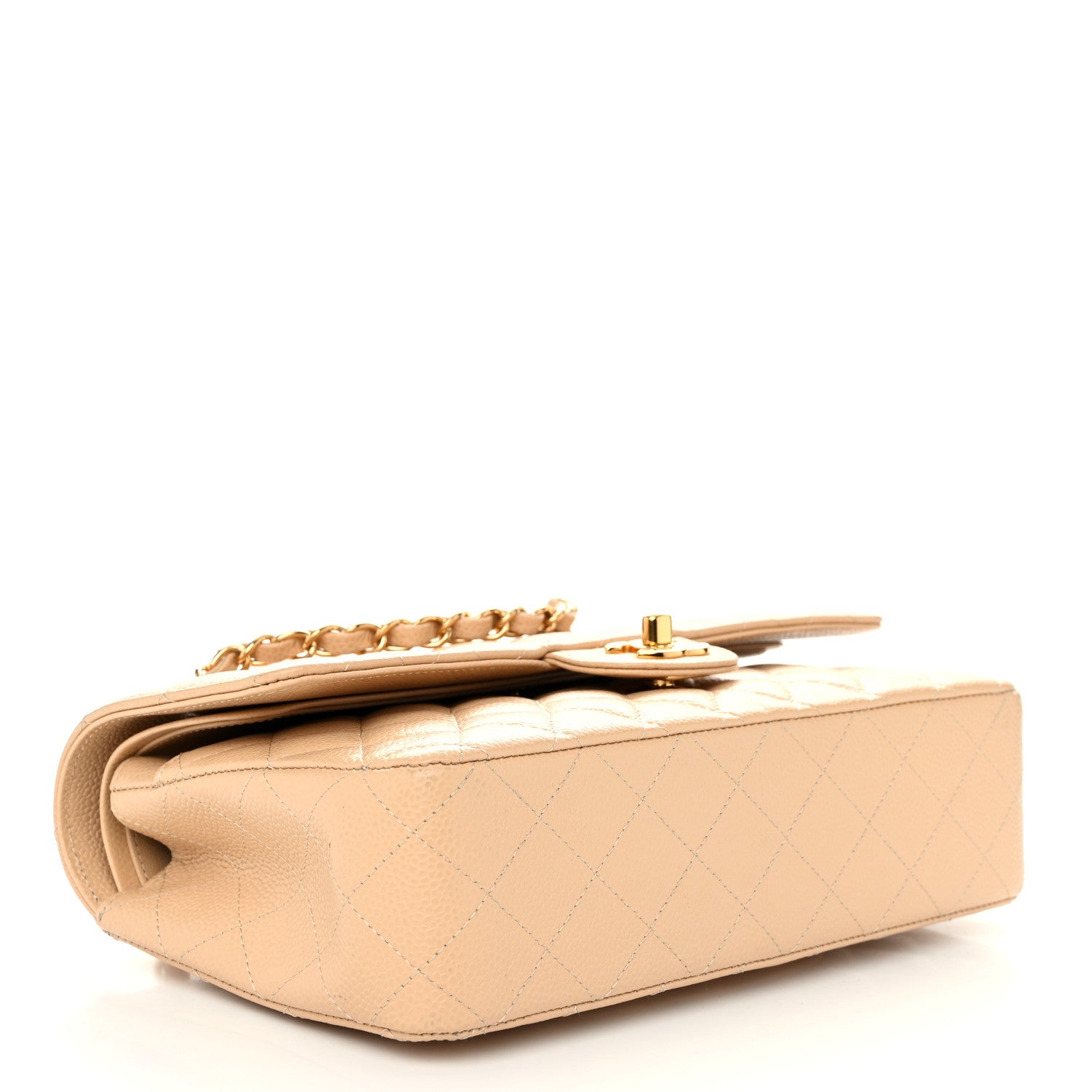 Chanel Caviar Quilted Medium Double Flap Beige 4 of 11