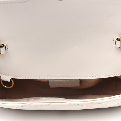 Gucci Calfskin Matelasse Super Mini GG Marmont Shoulder Bag White 4 of 6