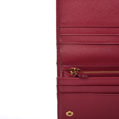 Prada Saffiano Metal Wallet Ibisco 8 of 19