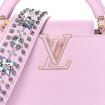 Louis Vuitton Smooth Calfskin Swarovski Crystal Mini Capucines Wisteria Purple 8 of 11
