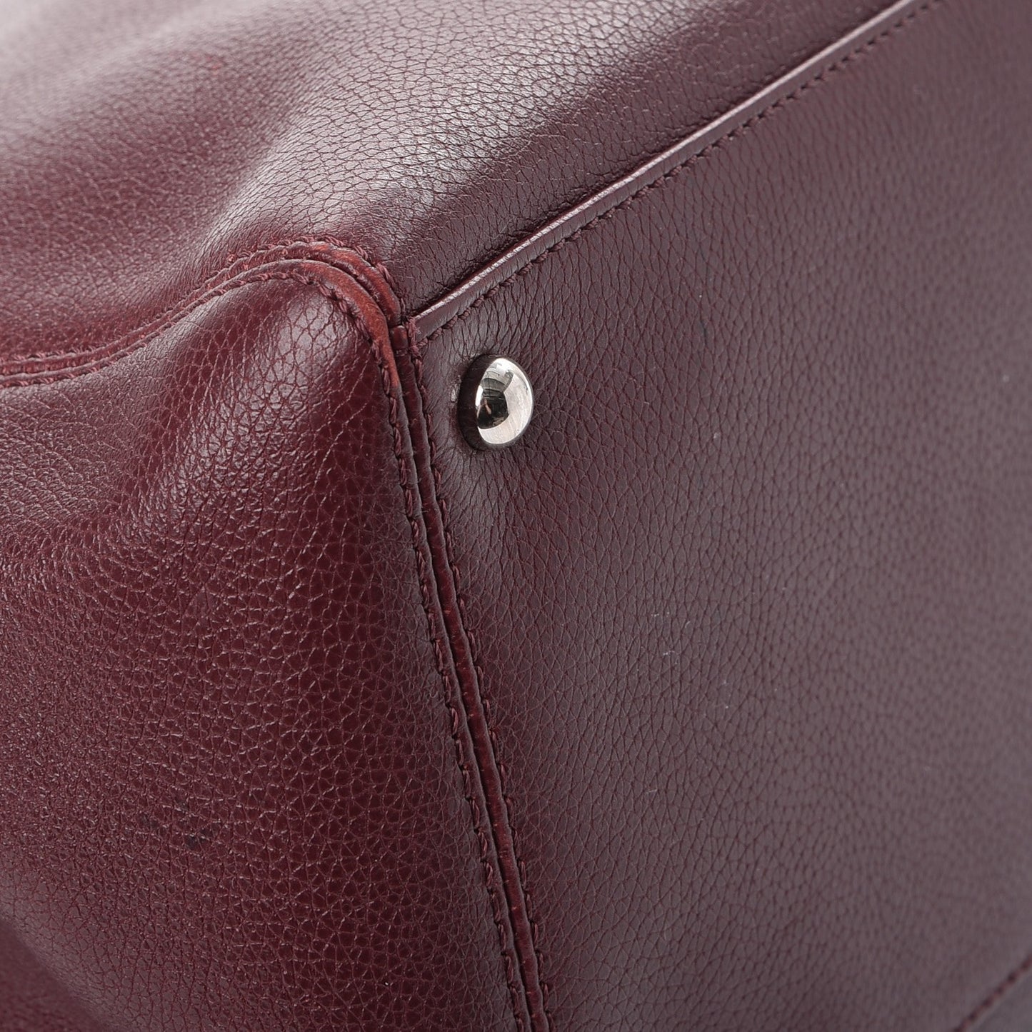 Calfskin Cerf Executive Shopper Tote Burgundy
