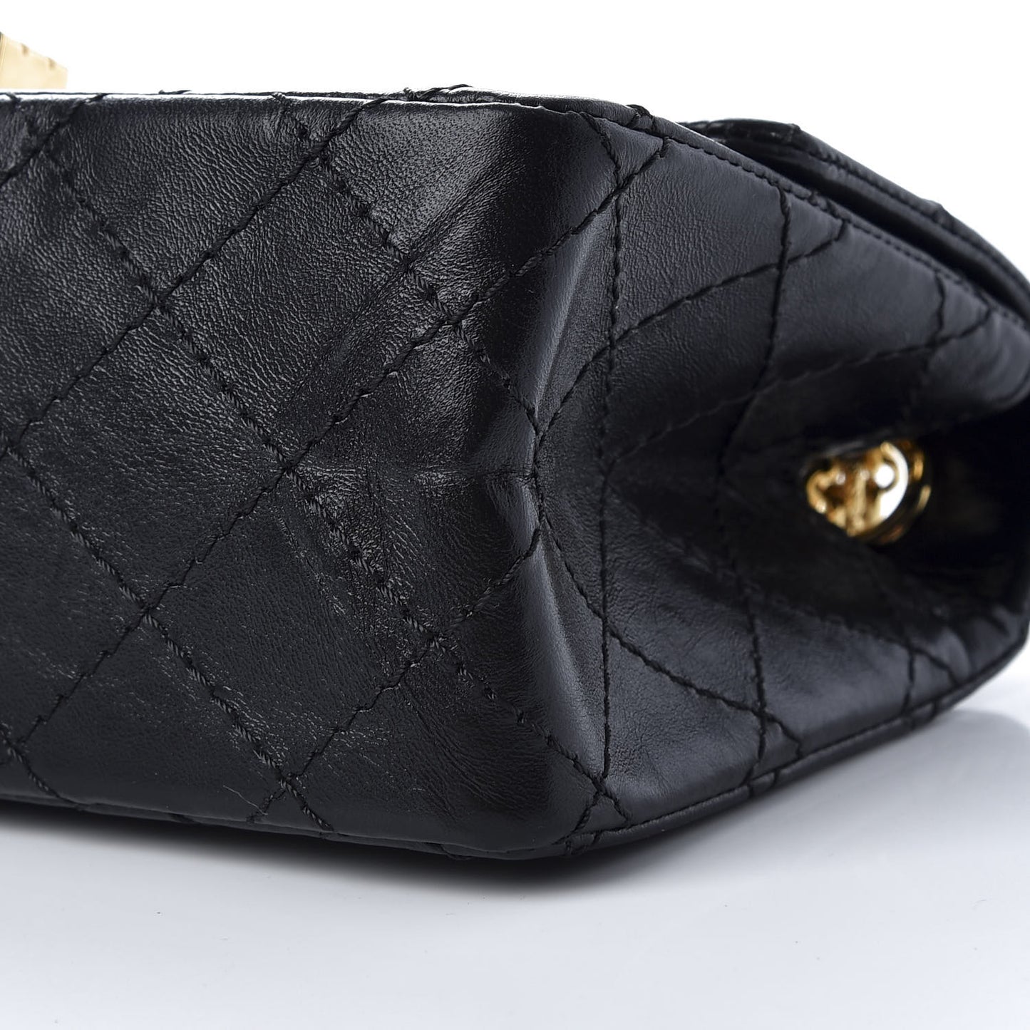 Aged Calfskin Quilted 2.55 Reissue Mini Flap Black