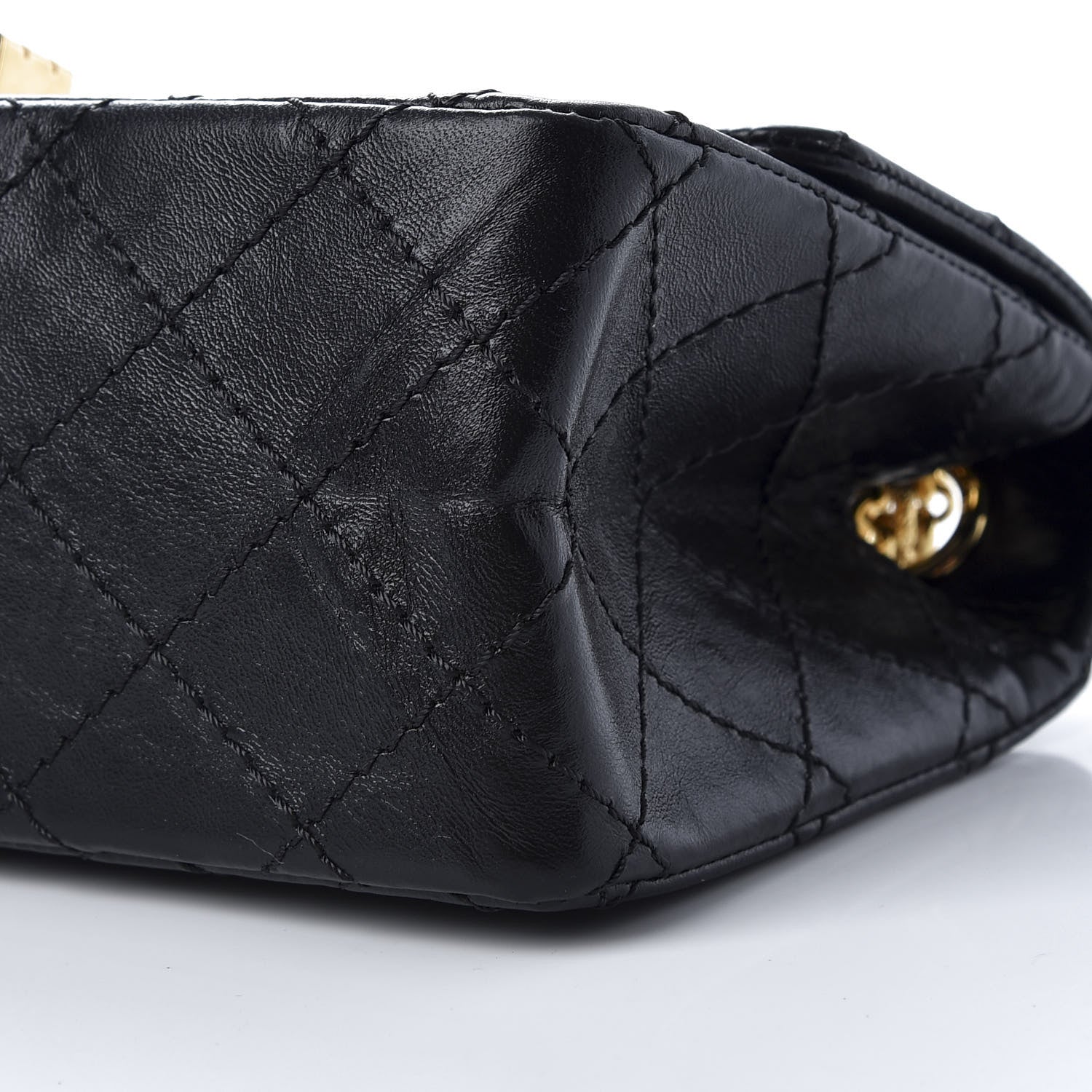 Chanel Aged Calfskin Quilted 2.55 Reissue Mini Flap Black 12 of 19