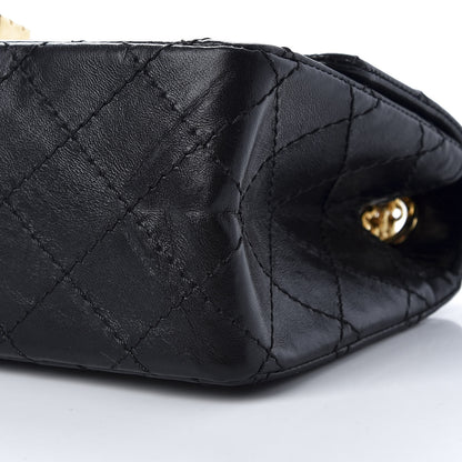 Chanel Aged Calfskin Quilted 2.55 Reissue Mini Flap Black 12 of 19