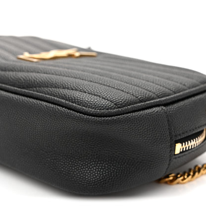 Saint Laurent Grain De Poudre Matelasse Monogram Mini Lou Camera Bag Black 9 of 10