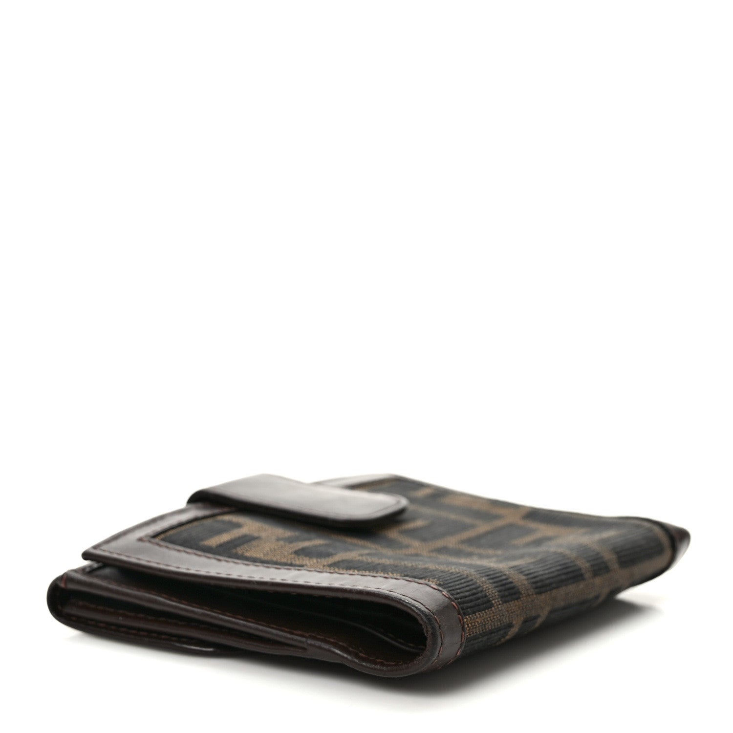 Fendi Zucca Calfskin Compact Wallet Tobacco 4 of 7