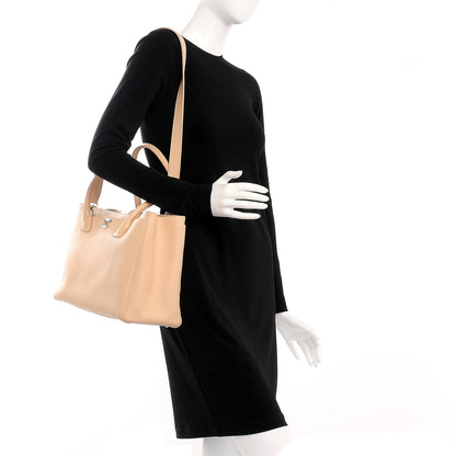 Chanel Calfskin Cerf Executive Shopper Tote Beige Clair 2 of 8
