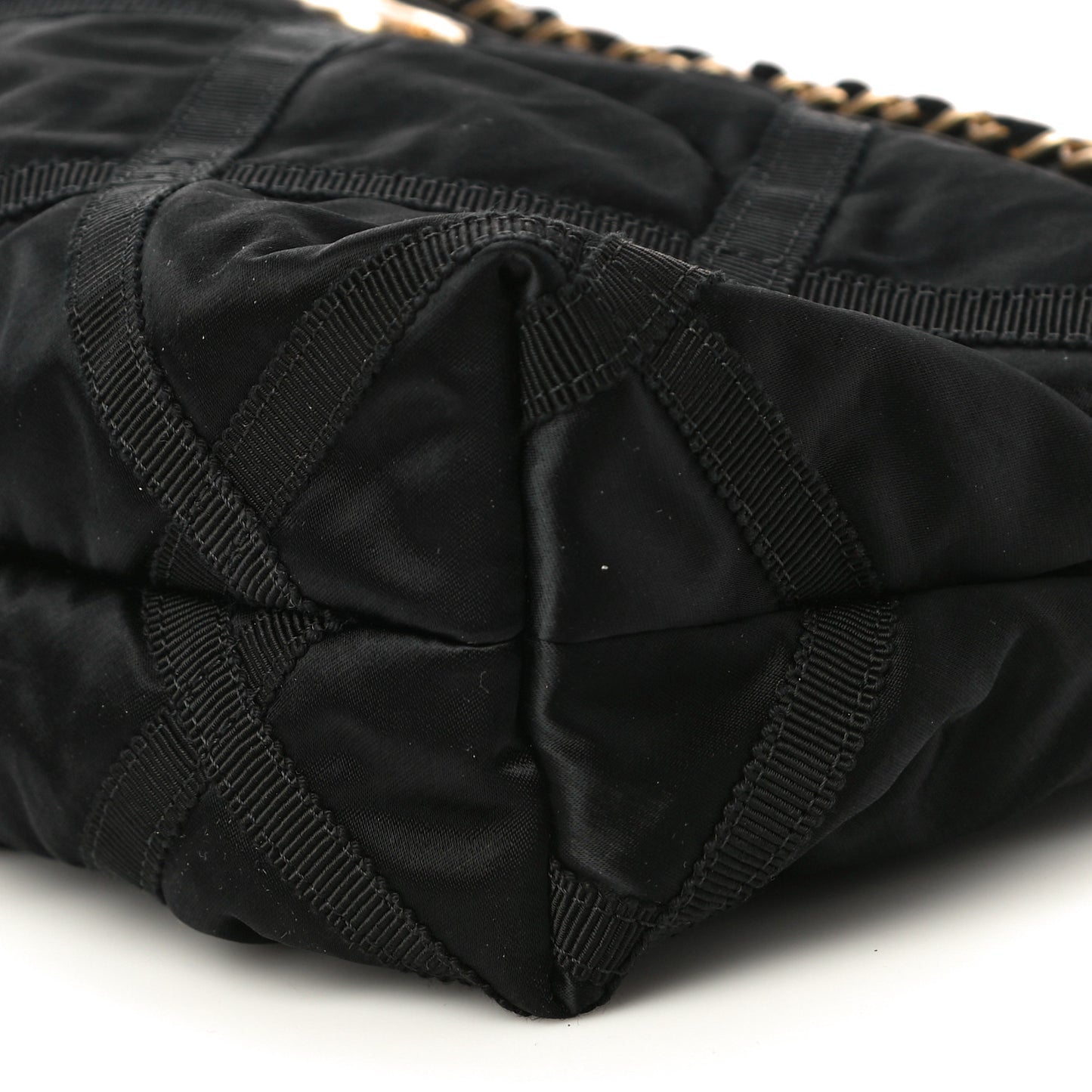 Nylon Grosgrain Large Lifestyle Pouch With Foldable Tote Black