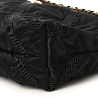 Chanel Nylon Grosgrain Large Lifestyle Pouch With Foldable Tote Black 11 of 12