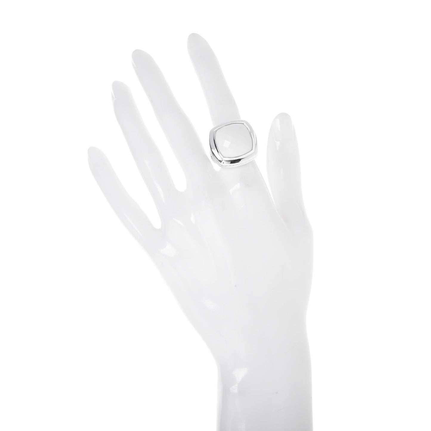 Sterling Silver White Agate 16mm Albion Statement Ring 54 7