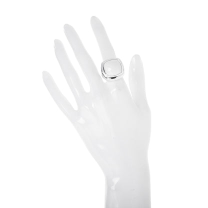 David Yurman Sterling Silver White Agate 16mm Albion Statement Ring 54 7 2 of 6