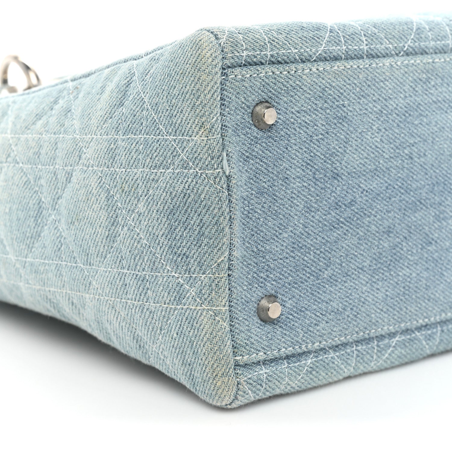 Christian Dior Denim Cannage Medium Lady Dior Light Blue 9 of 14