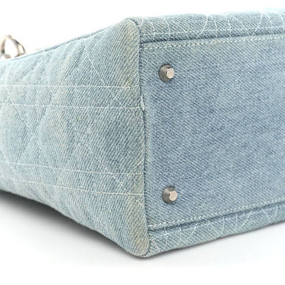 Christian Dior Denim Cannage Medium Lady Dior Light Blue 9 of 14
