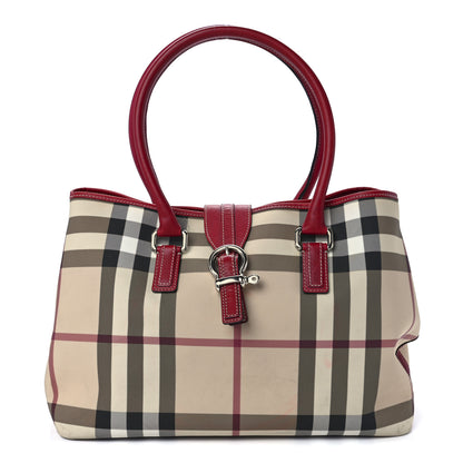 Burberry House Check Buckle Tote Red 1 of 13