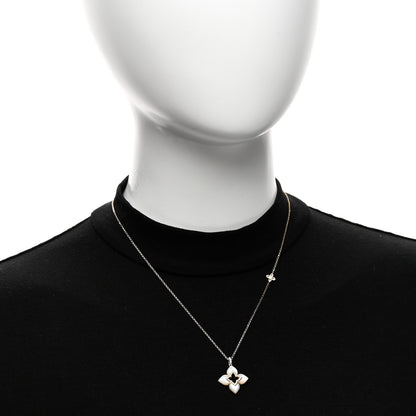 Roberto Coin 18K Yellow Gold Diamond Mother of Pearl Venetian Princess Cabochon Flower Pendant Necklace 2 of 4