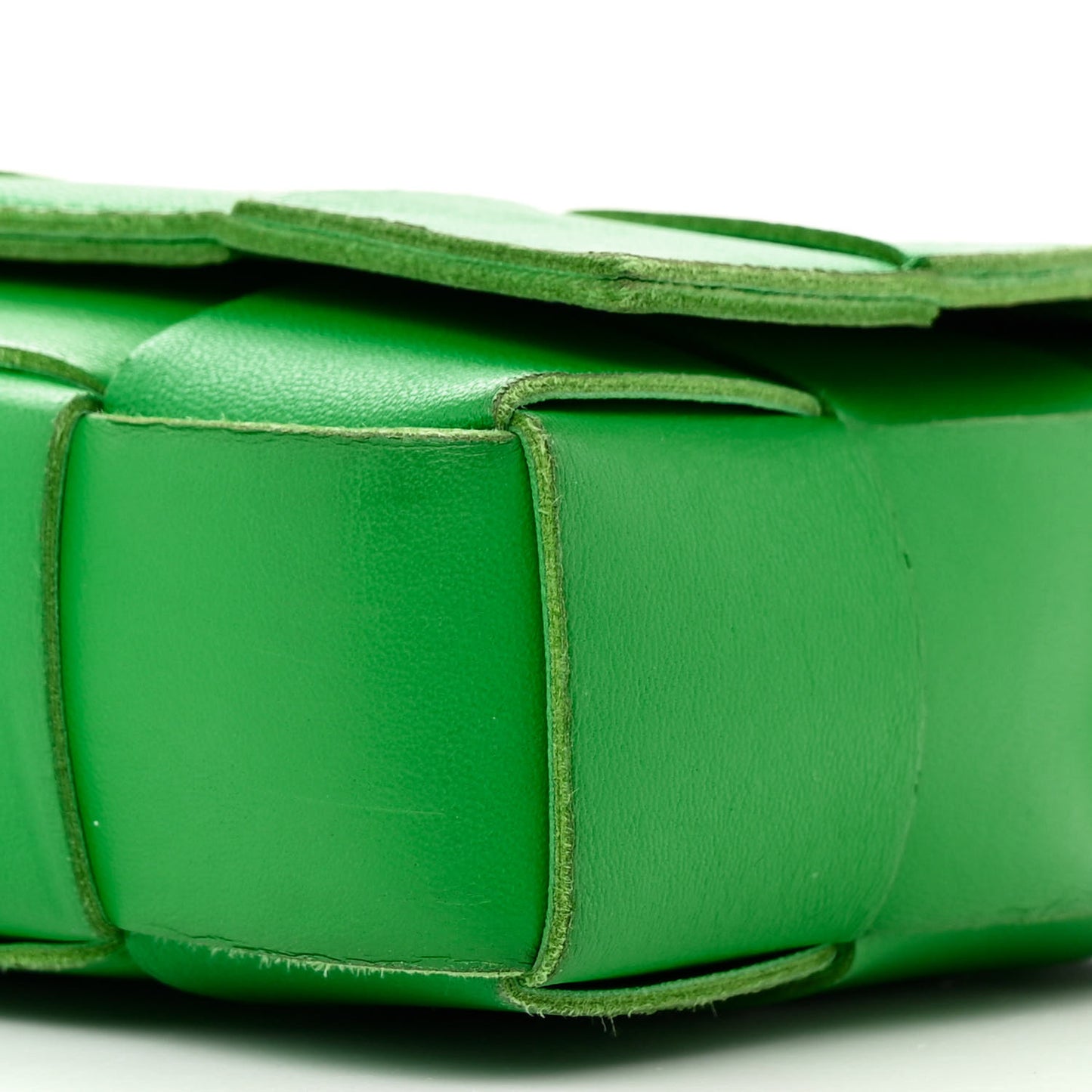 Lambskin Maxi Intrecciato Cassette Crossbody Bag Grass