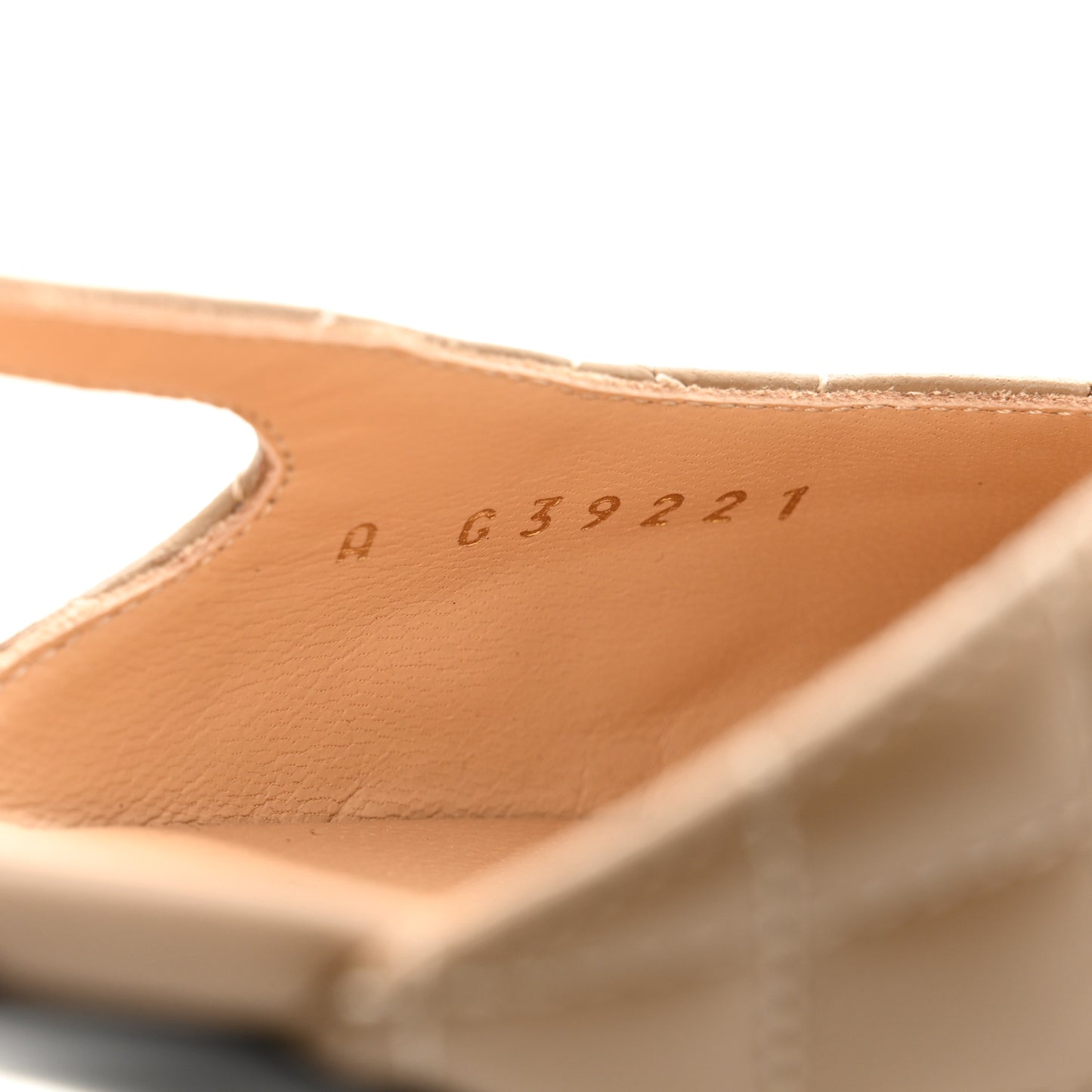 Lambskin Patent Cap Toe CC Slingback Flats 39 Beige Black