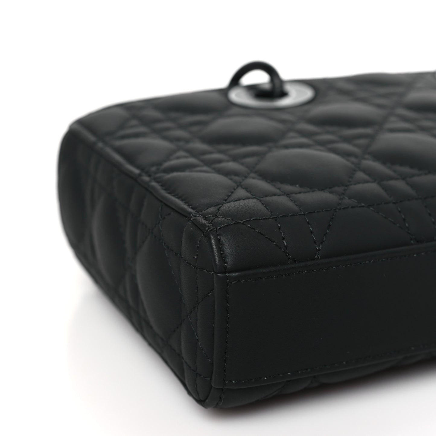 Ultra Matte Calfskin Cannage Medium Lady D-Joy Black