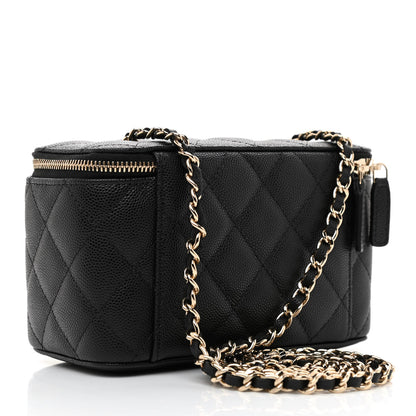 Chanel Caviar Quilted Small Vanity Case With Chain Black 3 of 11