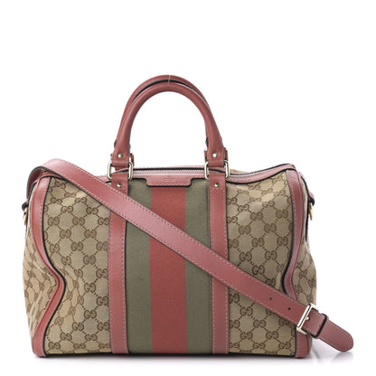 Gucci Monogram Vintage Web Medium Boston Pink 1 of 11