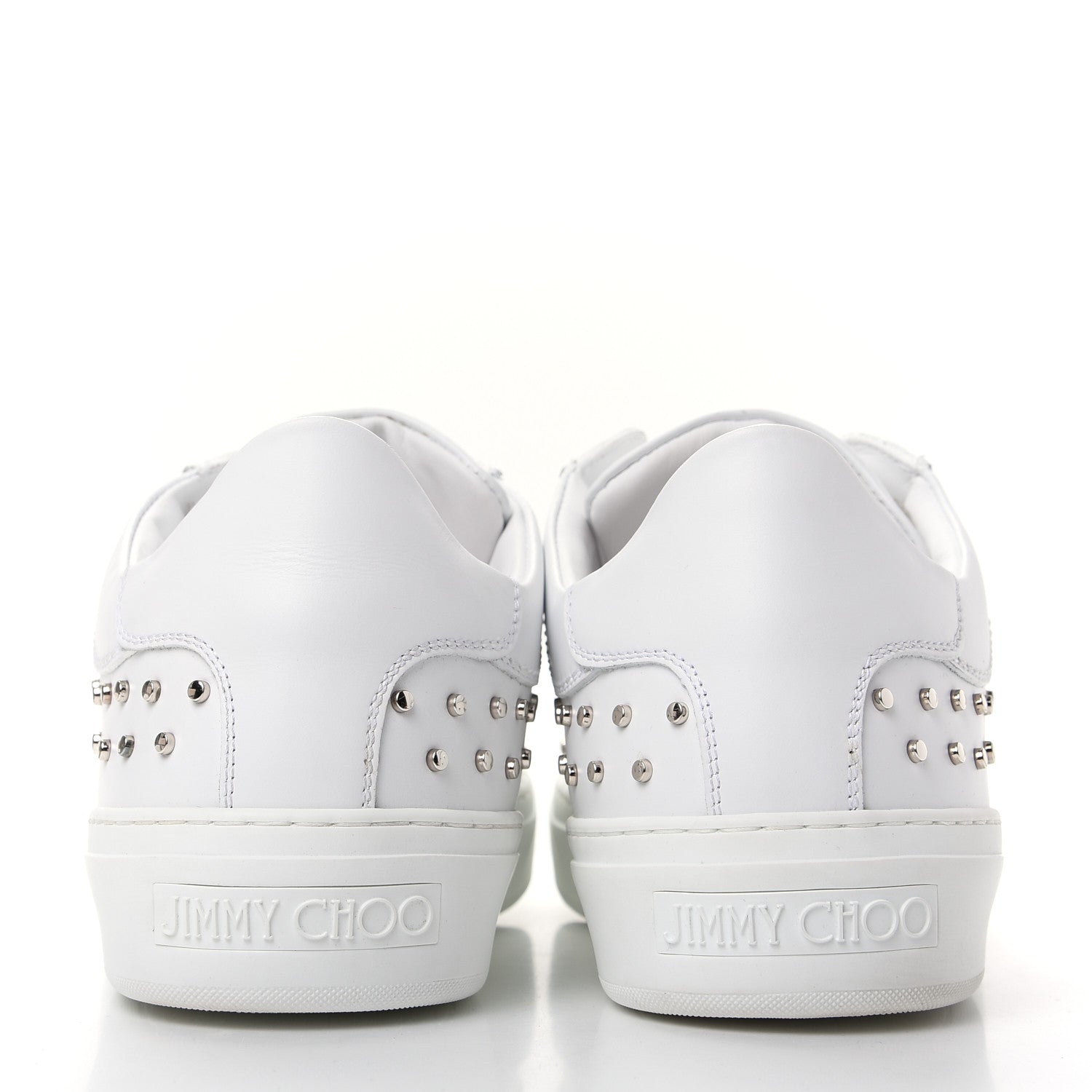 Jimmy Choo Calfskin Studded Mens Ace Sneakers 45 White Silver 7 of 10