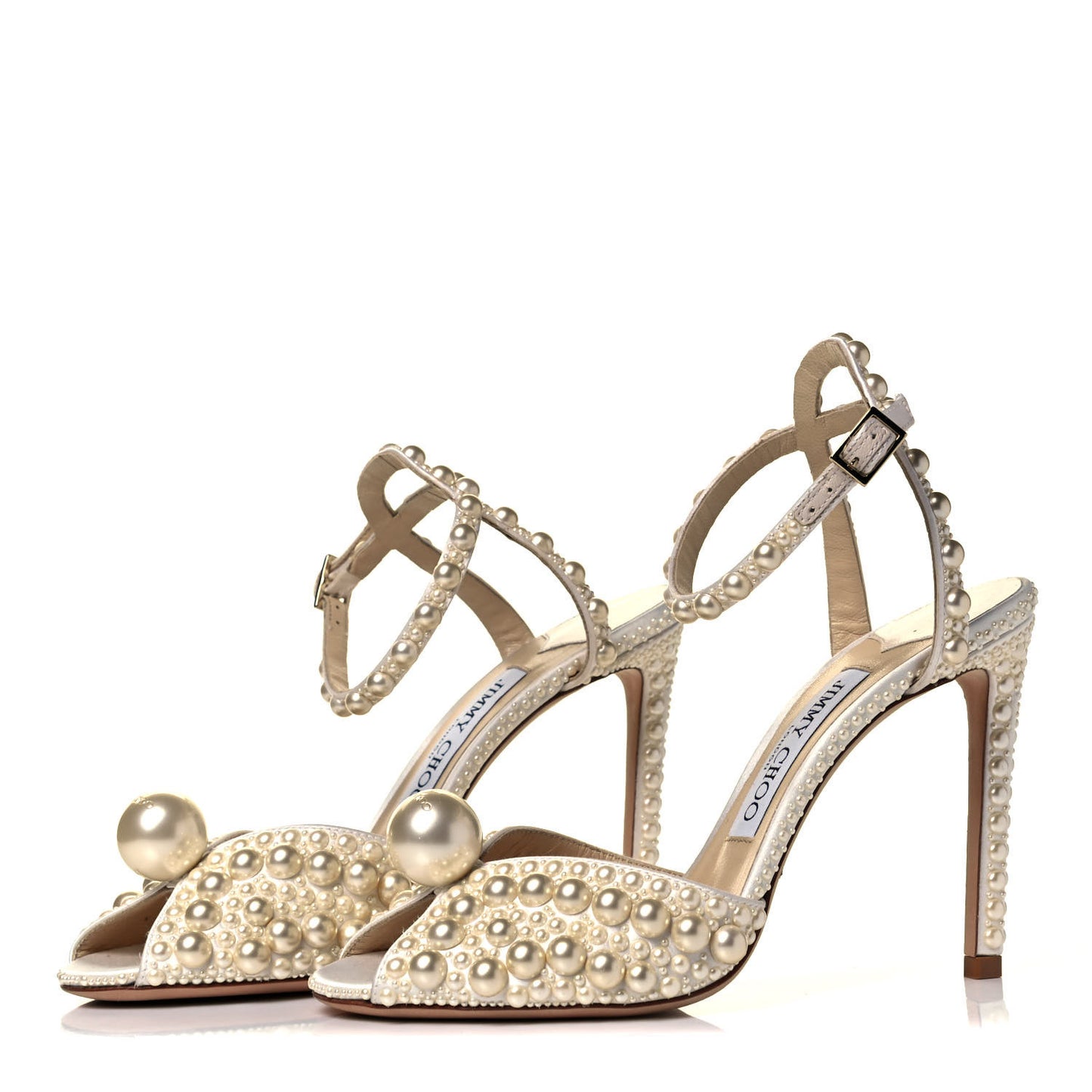 Pearl Satin Sacora 100 Sandals 36 White