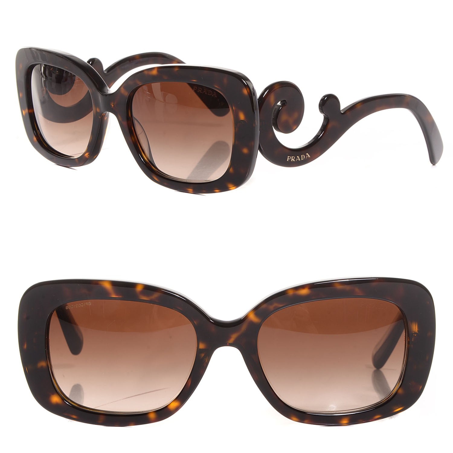 Prada Acetate Baroque Sunglasses SPR 27O Tortoise 1 of 5