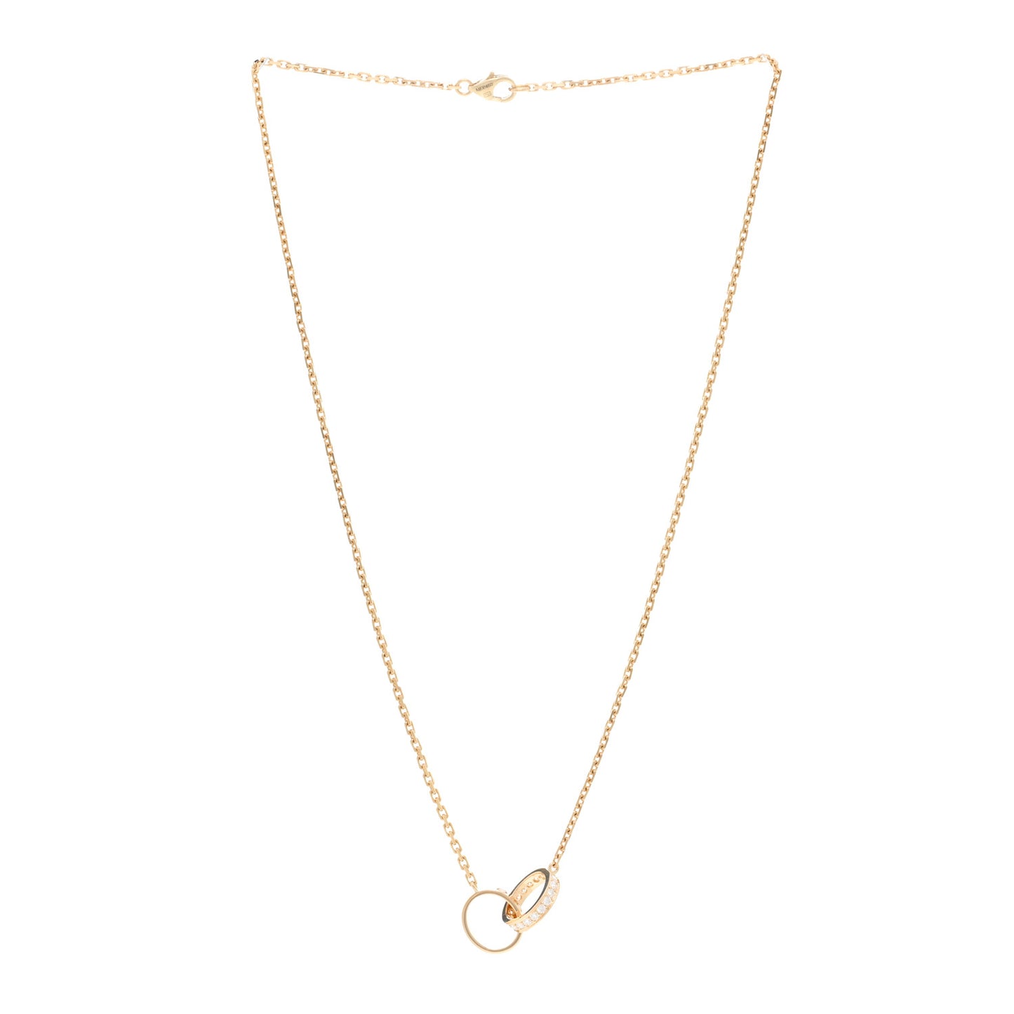 18K Yellow Gold Diamond Interlocking LOVE Necklace