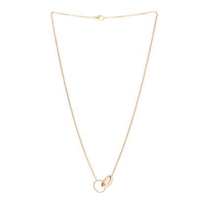 Cartier 18K Yellow Gold Diamond Interlocking LOVE Necklace 3 of 4