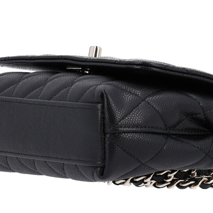 Chanel Caviar Quilted Coco Handle East West Clutch With Chain Black 11 of 11