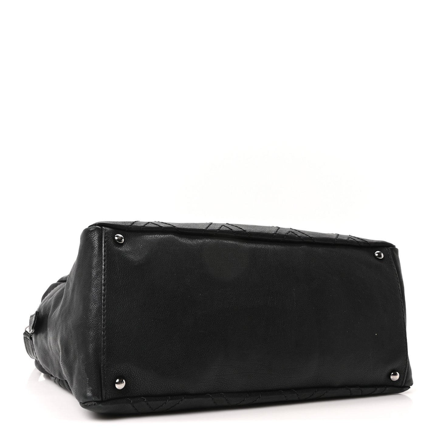 Calfskin Large Diamond Stitch Tote Black