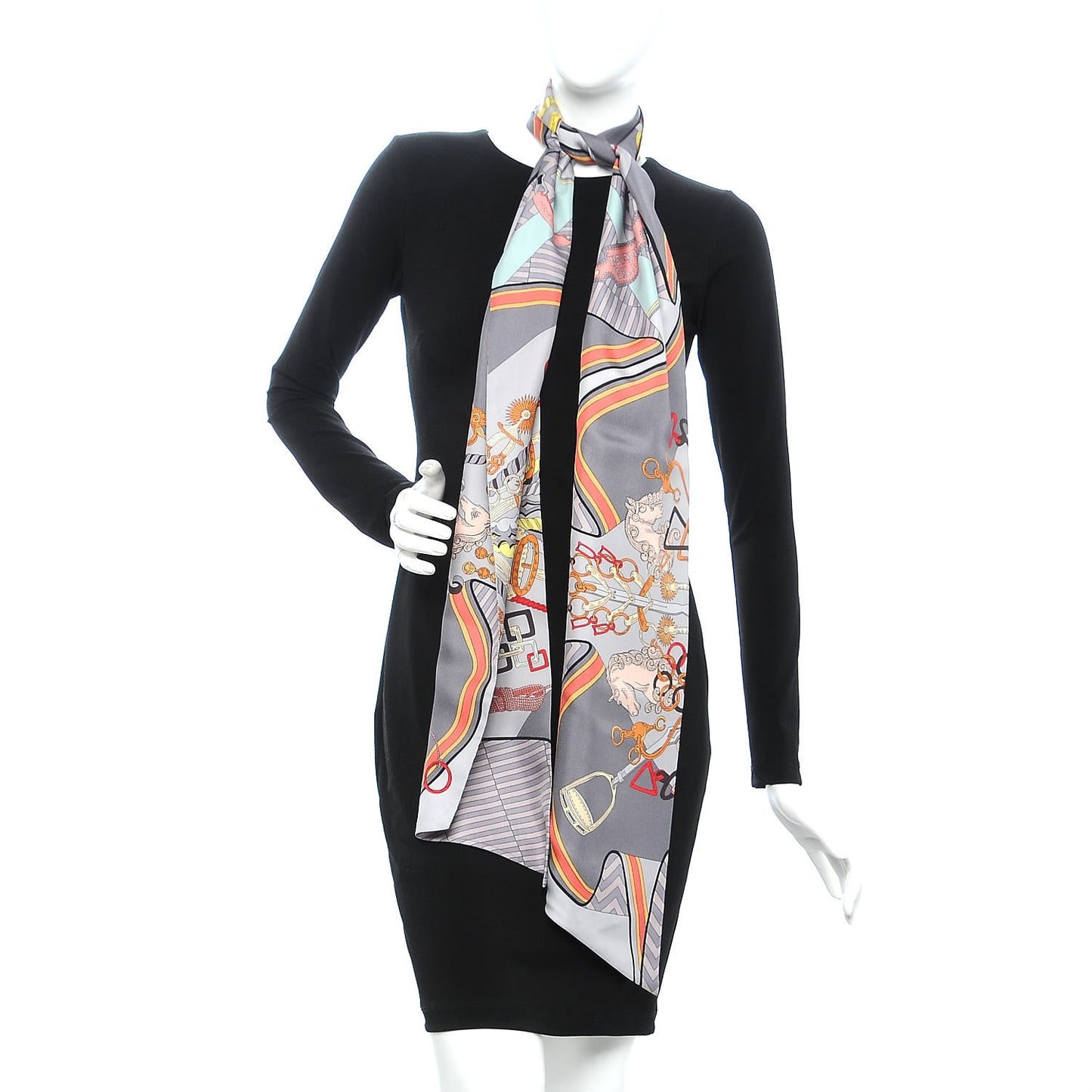 Silk Bouquets Selliers Maxi Twilly Gris Orange Vert d'Eau