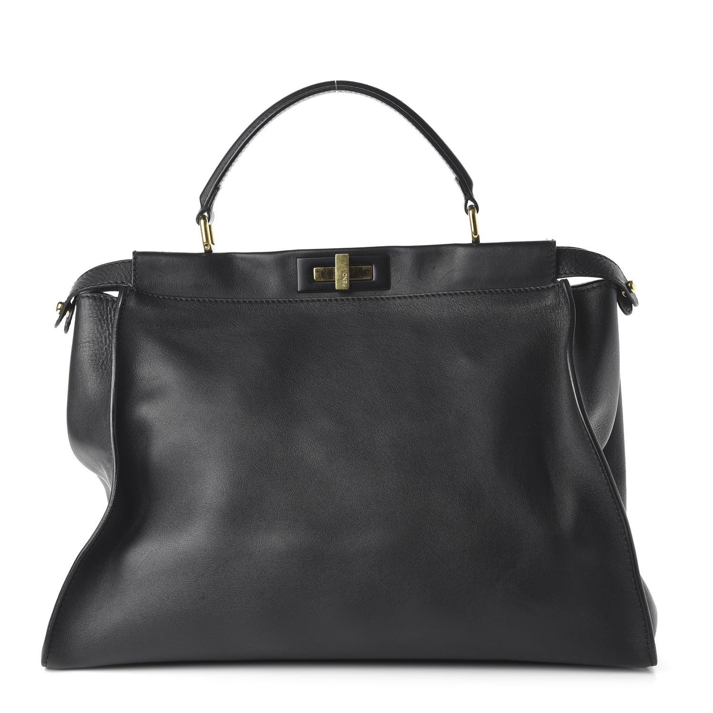 Vitello Seta Shiny Nappa Large Peekaboo Iconic Satchel Black
