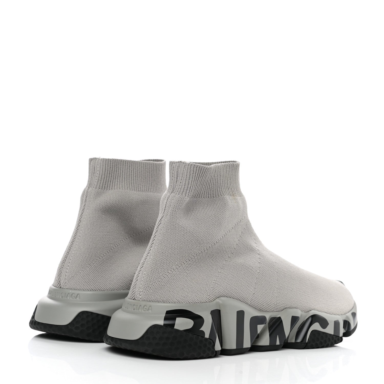 Balenciaga Neoprene Knit Womens Speed Graffiti Sneakers 41 Grey Black 4 of 9