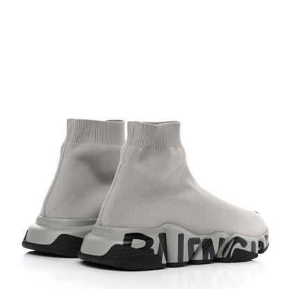 Balenciaga Neoprene Knit Womens Speed Graffiti Sneakers 41 Grey Black 4 of 9