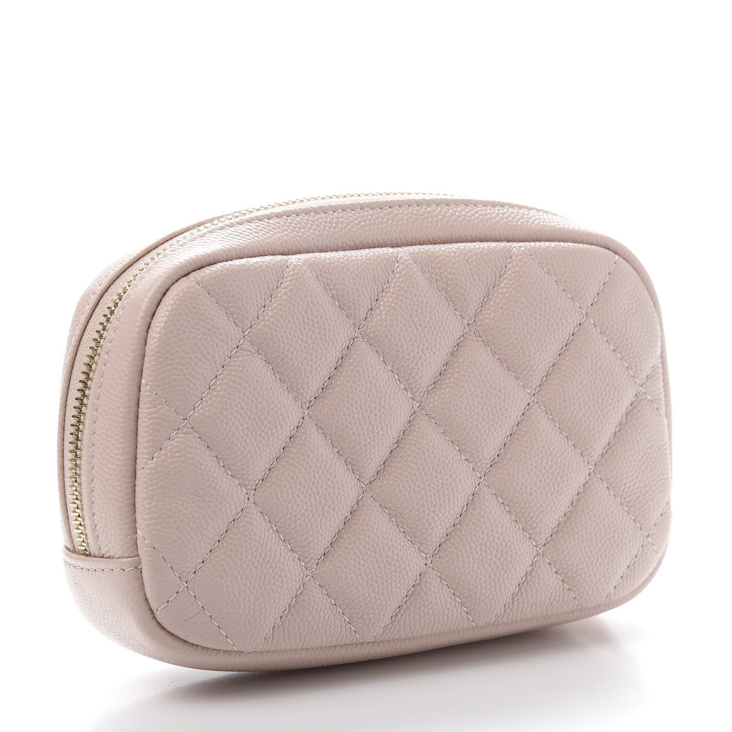 Chanel Caviar Quilted Small Curvy Pouch Cosmetic Case Light Pink 3 of 9