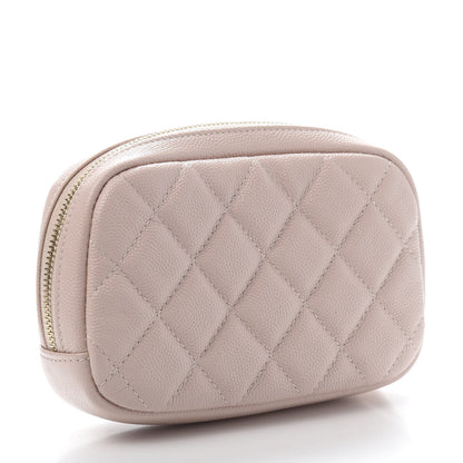 Chanel Caviar Quilted Small Curvy Pouch Cosmetic Case Light Pink 3 of 9