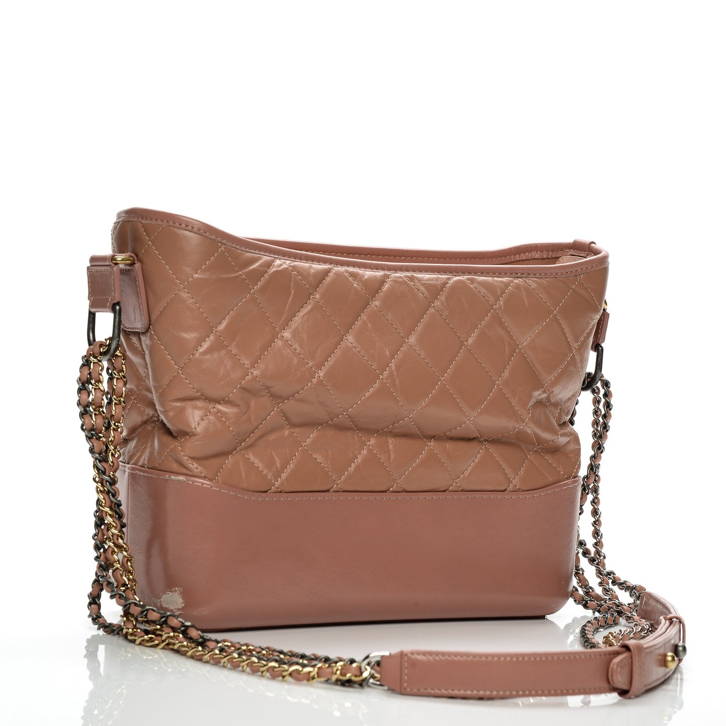 Aged Calfskin Quilted Medium Gabrielle Hobo Pink