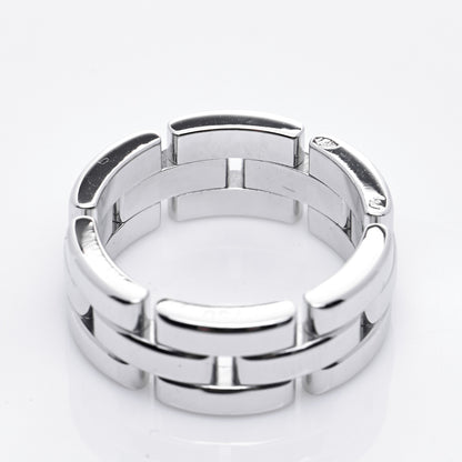 Cartier 18K White Gold Maillon Panthere 3 Row Ring 54 6.75 5 of 6