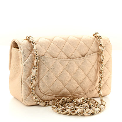 Chanel Metallic Lambskin Quilted Mini Rectangular Flap Gold 3 of 10