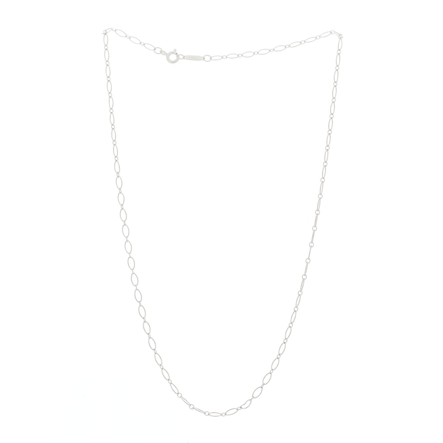 Tiffany 18K White Gold Oval Link Chain Necklace 2 of 6