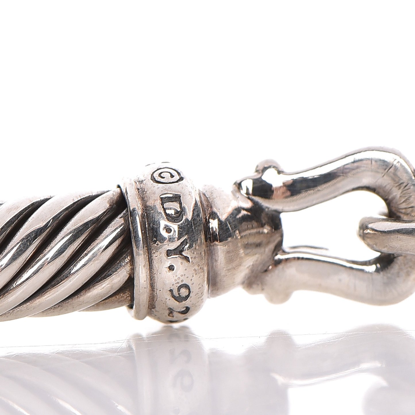 Sterling Silver Diamond 5mm Cable Buckle Bracelet