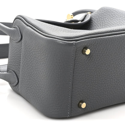 Hermes Taurillon Clemence Mini Lindy 20 Ardoise 9 of 11
