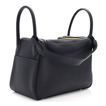 Hermes Taurillon Clemence Lindy 30 Bleu Nuit 3 of 11