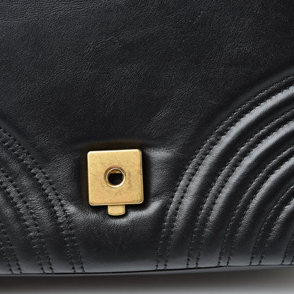 Gucci Calfskin Matelasse Small GG Marmont Top Handle Shoulder Bag Black 13 of 17