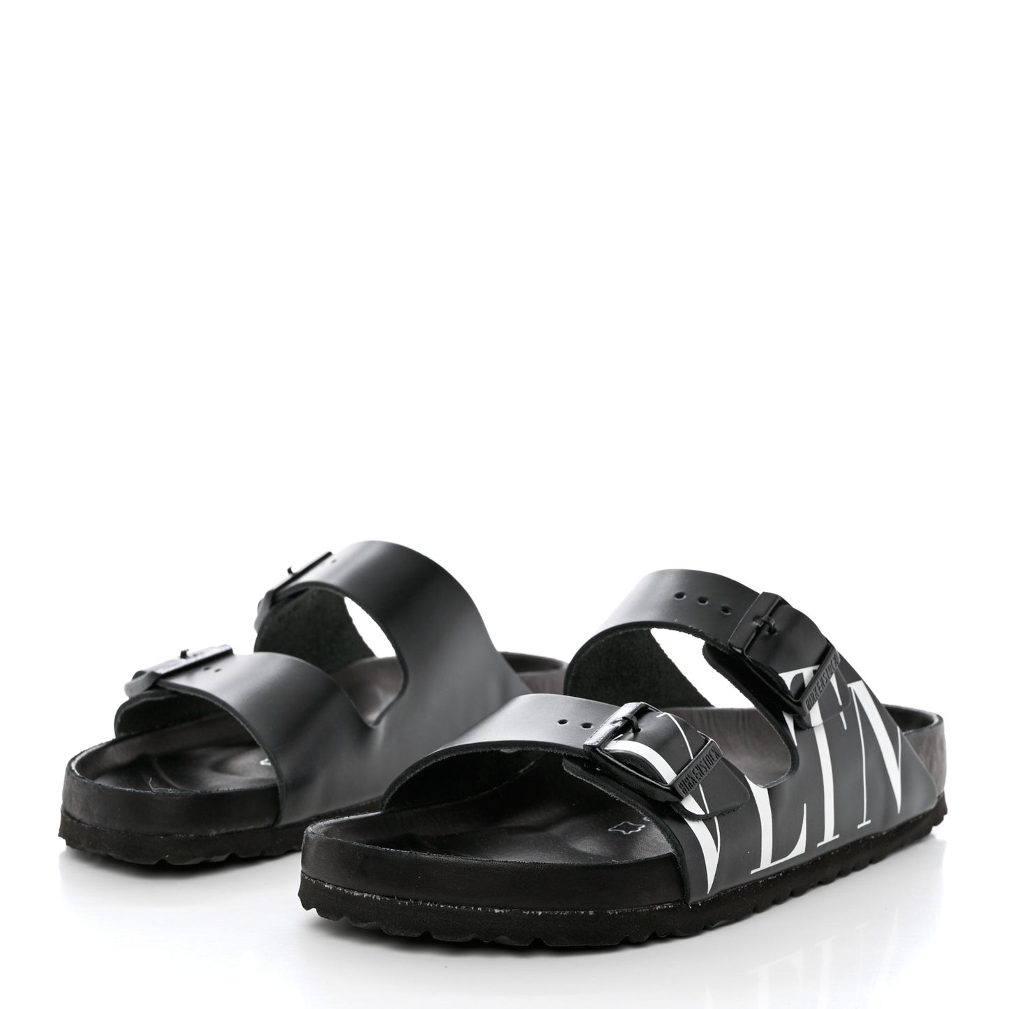 Calfskin VLTN Birkenstock Slide Sandals 40 Black