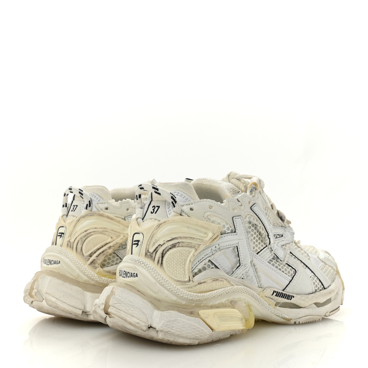 Balenciaga Mesh Rubber Monocolor Womens Runner Sneakers 37 White 5 of 9