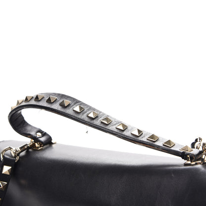 Valentino Garavani Vitello Large Rockstud Single Handle Flap Satchel Black 8 of 15